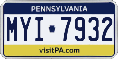 PA license plate MYI7932