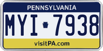 PA license plate MYI7938
