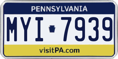PA license plate MYI7939
