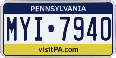 PA license plate MYI7940