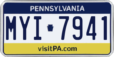 PA license plate MYI7941