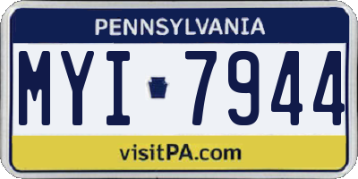 PA license plate MYI7944