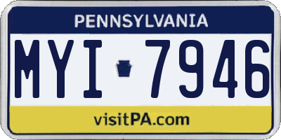 PA license plate MYI7946