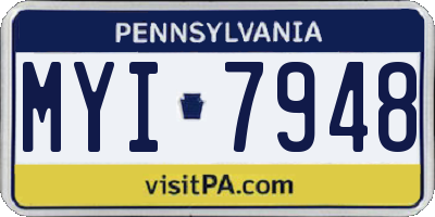 PA license plate MYI7948