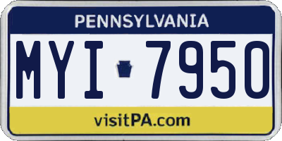 PA license plate MYI7950