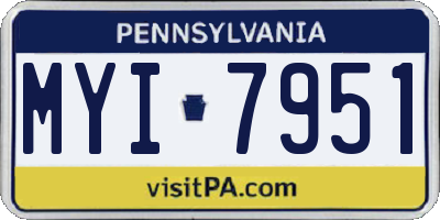 PA license plate MYI7951