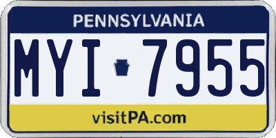 PA license plate MYI7955