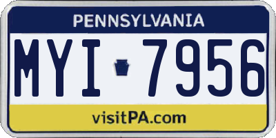 PA license plate MYI7956