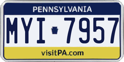 PA license plate MYI7957