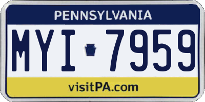 PA license plate MYI7959