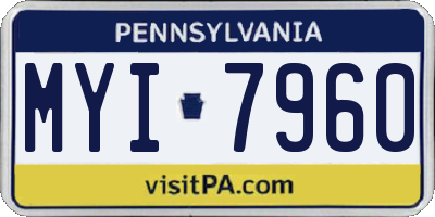 PA license plate MYI7960
