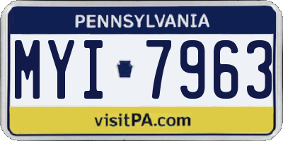 PA license plate MYI7963