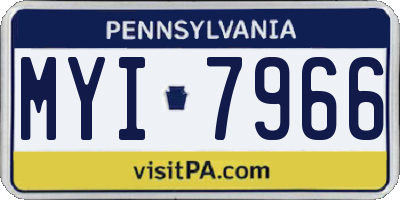 PA license plate MYI7966