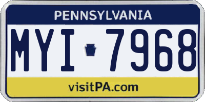 PA license plate MYI7968