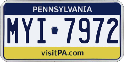 PA license plate MYI7972