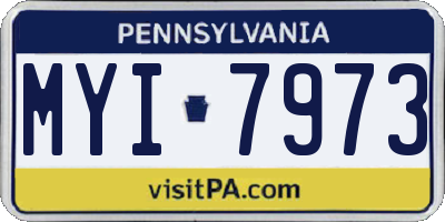 PA license plate MYI7973