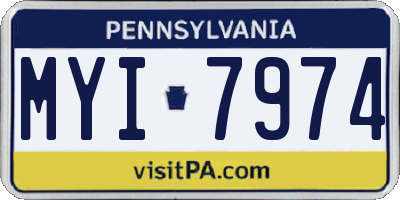 PA license plate MYI7974