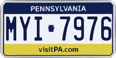 PA license plate MYI7976