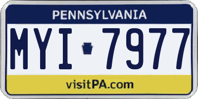 PA license plate MYI7977