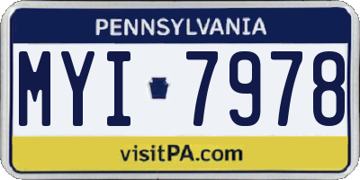 PA license plate MYI7978