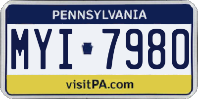 PA license plate MYI7980