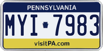PA license plate MYI7983