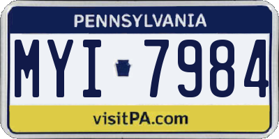 PA license plate MYI7984