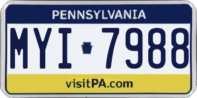 PA license plate MYI7988