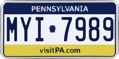 PA license plate MYI7989