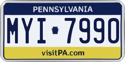 PA license plate MYI7990