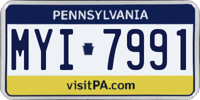 PA license plate MYI7991