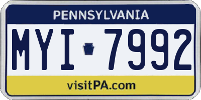 PA license plate MYI7992