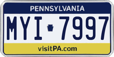 PA license plate MYI7997