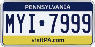 PA license plate MYI7999