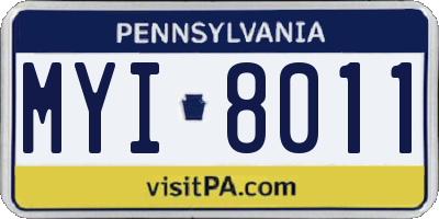 PA license plate MYI8011
