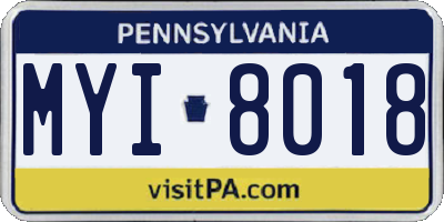PA license plate MYI8018