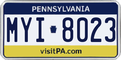 PA license plate MYI8023