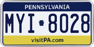 PA license plate MYI8028