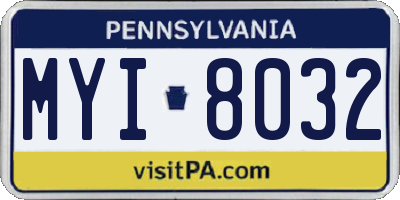PA license plate MYI8032