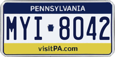 PA license plate MYI8042