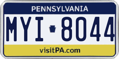 PA license plate MYI8044