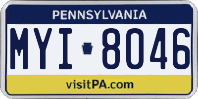 PA license plate MYI8046