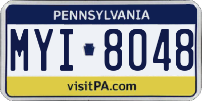 PA license plate MYI8048