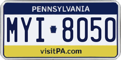 PA license plate MYI8050