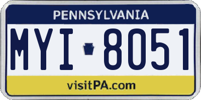 PA license plate MYI8051