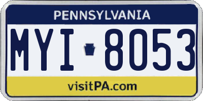 PA license plate MYI8053