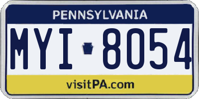 PA license plate MYI8054