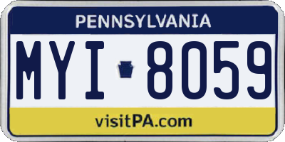 PA license plate MYI8059