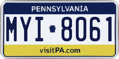 PA license plate MYI8061