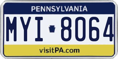 PA license plate MYI8064
